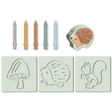 Lápis de Cera para Banho com Estênceis - Florest Friends - Little Dutch