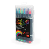 Conj. 12 marcadores con punta de pincel - Colores brillantes