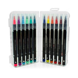 Conj. 12 marcadores con punta de pincel - Colores brillantes