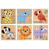 Wild & Co - Puzzle Cubos de Madeira - Djeco