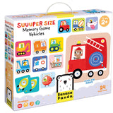 Jogo de Memória Suuuper Size - Veículos +2 anos - Banana Panda