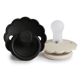 Pack de 2 Chupetas Daisy em Silicone - Cream/Jet Black - FRIGG