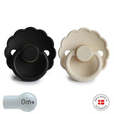 Pack de 2 Chupetas Daisy em Silicone - Cream/Jet Black - FRIGG