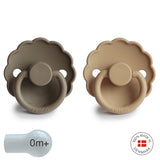 Pack de 2 Chupetas Daisy em Silicone - Croissant/Portobello - FRIGG