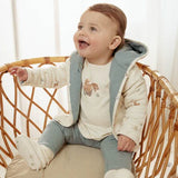 Casaco Reversível - Stone Blue- Forest Friends - Little Dutch