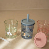 Vaso con pajita Mio - Flores y mariposas - Little Dutch
