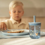 Vaso con pajita Mio - Flores y mariposas - Little Dutch