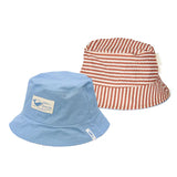 Chapéu Bucket - Ocean Blue/ Brown Stripes - Little Dutch
