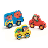 Puzz & Roll Color - Puzzle de Madeira com Carros - Djeco