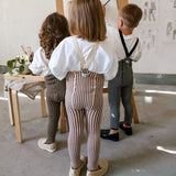 Collant sem Pés com Suspensórios Edição Especial - Granola x Cream Striped - Silly Silas