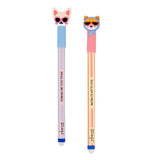 Set de 2 Esferográfica Apagáveis Bo-Bo -  Gato e Chihuahua - Mr. Wonderful