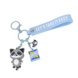 Porta-Chaves Pend. - Guaxinim Lazy - Let's Take it Easy - Mr. Wonderful