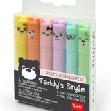 Juego de 6 Mini Resaltadores - Estilo Teddy - Pastel