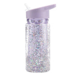 Flasche mit Strohhalm – Glitter Star Lilac