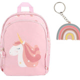 Mochila Escolar Média com Porta Chave - Magical Unicorn