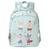 Mochila Escolar Média com Porta Chave - 3 Little Pigs