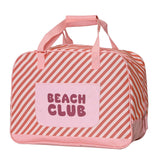 Bolsa de Praia Grande com Malha - Stripes Bloom & Blush