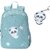 Mochila Escolar Média com Porta-Chaves - Panda in Space