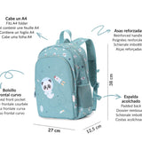Mochila Escolar Média com Porta-Chaves - Panda in Space