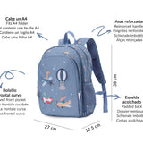 Mochila Escolar Média com Porta-Chaves - Planes
