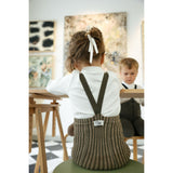 Collant com Pés com Suspensórios Edição Especial - Seaweed Brown x Peanut Stripes - Silly Silas