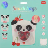 Conj. 3 Sacos Reutilizavéis para Snacks - Panda