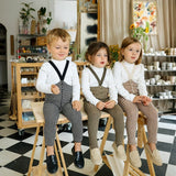 Collant sem Pés com Suspensórios Edição Especial - Granola x Cream Striped - Silly Silas