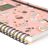 Bloco de Notas Pautado A5 com Espiral Large - Sushi Cat - Legami