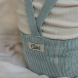 Collant com Pés e Suspensórios Hippy - Misty Blue - Silly Silas