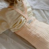 Collant com Pés e Suspensórios Granny - Silky Peach - Silly Silas