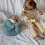 Collant com Pés e Suspensórios Granny - Misty Blue - Silly Silas