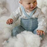 Collant com Pés e Suspensórios Granny - Misty Blue - Silly Silas