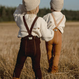 Collant com Pés e Suspensórios Wooly - Espresso Brown - Silly Silas