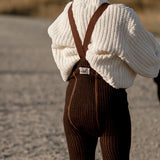 Collant com Pés e Suspensórios Wooly - Espresso Brown - Silly Silas