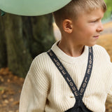 Collant sem Pés com Suspensórios - Dark Grey Patterned - Silly Silas