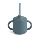 Copo Sippy Cameron em Silicone com Palhinha - Azul Mix - Liewood