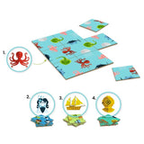 Impossiblo Ocean - Jogo de Lógica - 4 Puzzles Dominó - Djeco