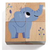 Wild & Co - Puzzle Cubos de Madeira - Djeco