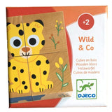 Wild & Co - Puzzle Cubos de Madeira - Djeco