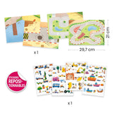 Autocolantes Lift-Up 3D - Veículos - Djeco