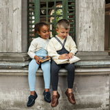 Collant sem Pés com Suspensórios - Dark Grey Patterned - Silly Silas
