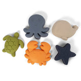 Conj. de 5 Moldes de Praia em Silicone - Animals of the Sea - Filibabba