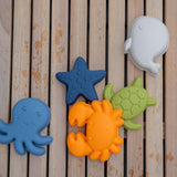 Conj. de 5 Moldes de Praia em Silicone - Animals of the Sea - Filibabba