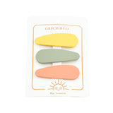 Conj. 3 Clipes - Mellow Yellow/Fog/Coral Rouge - Grech & Co