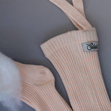 Collant com Pés e Suspensórios Hippy - Silky Peach - Silly Silas