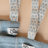 Collant sem Pés com Suspensórios - Misty Blue Patterned - Silly Silas