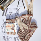 Collant sem Pés com Suspensórios Edição Especial - Granola x Cream Striped - Silly Silas