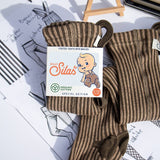Collant com Pés com Suspensórios Edição Especial - Seaweed Brown x Peanut Stripes - Silly Silas