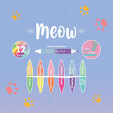 Conj. 6 Marcadores de Ponta Dupla - Meow Kitty - Legami
