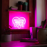 Sinalização Luminosa LED Efeito Néon - It's a Sign - All You Need is Love - Legami